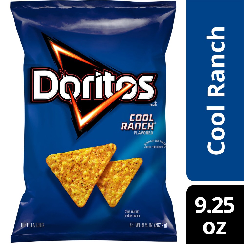 slide 2 of 3, Doritos Tortilla Chips Cool Ranch Flavored 9.25 oz bag, 9.25 oz