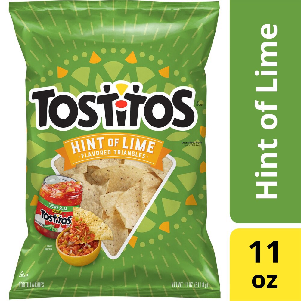 slide 2 of 3, Tostitos Tortilla Chips Hint of Lime Flavored 11 Oz, 11 oz