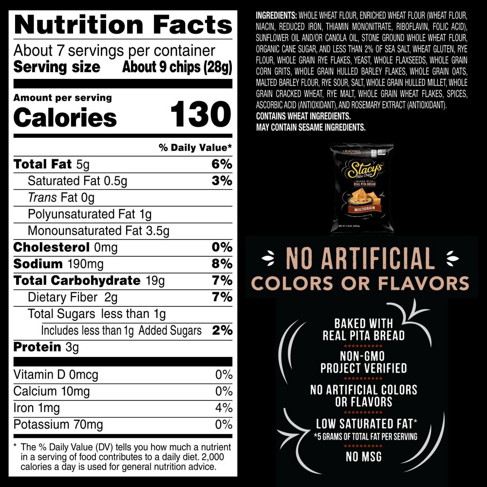 slide 4 of 6, Stacy's Pita Chips, Multigrain, 7.33 oz