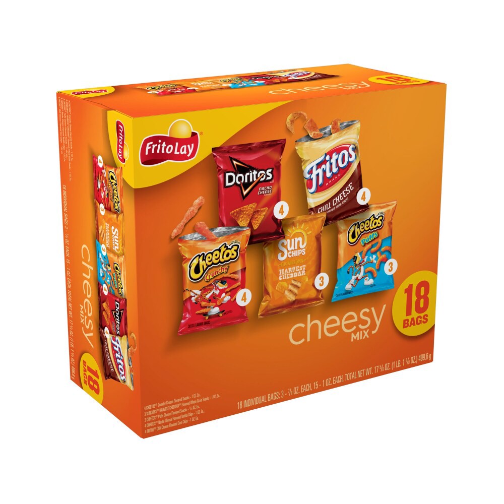 slide 3 of 5, Frito-Lay Cheesy Chip & Snack Mix, 18 Individual Bags, 18 ct
