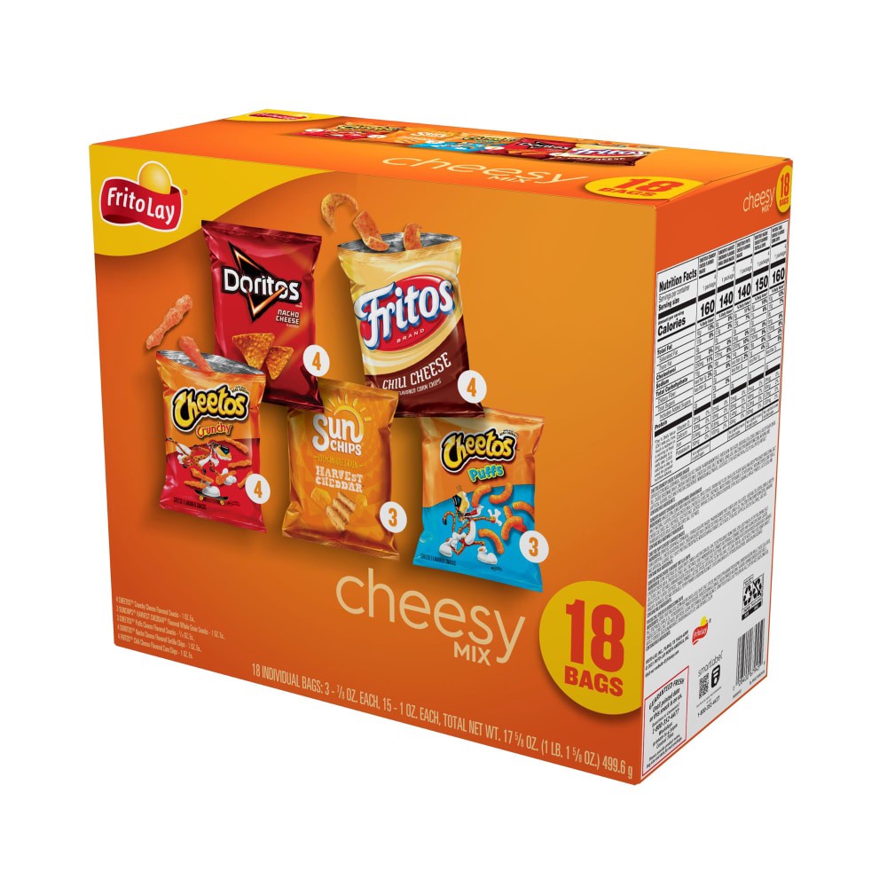 slide 4 of 5, Frito-Lay Cheesy Chip & Snack Mix, 18 Individual Bags, 18 ct