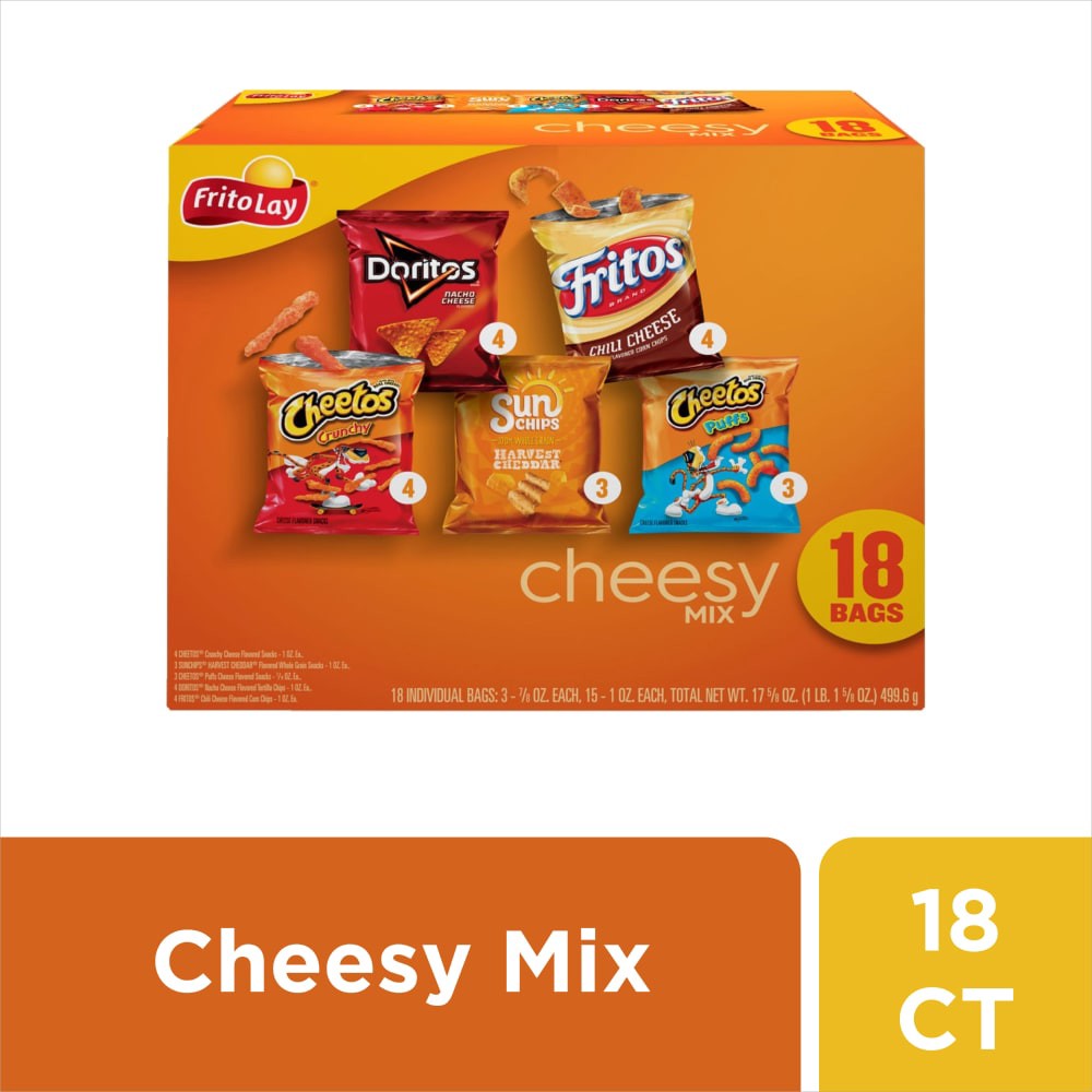 slide 2 of 5, Frito-Lay Cheesy Chip & Snack Mix, 18 Individual Bags, 18 ct