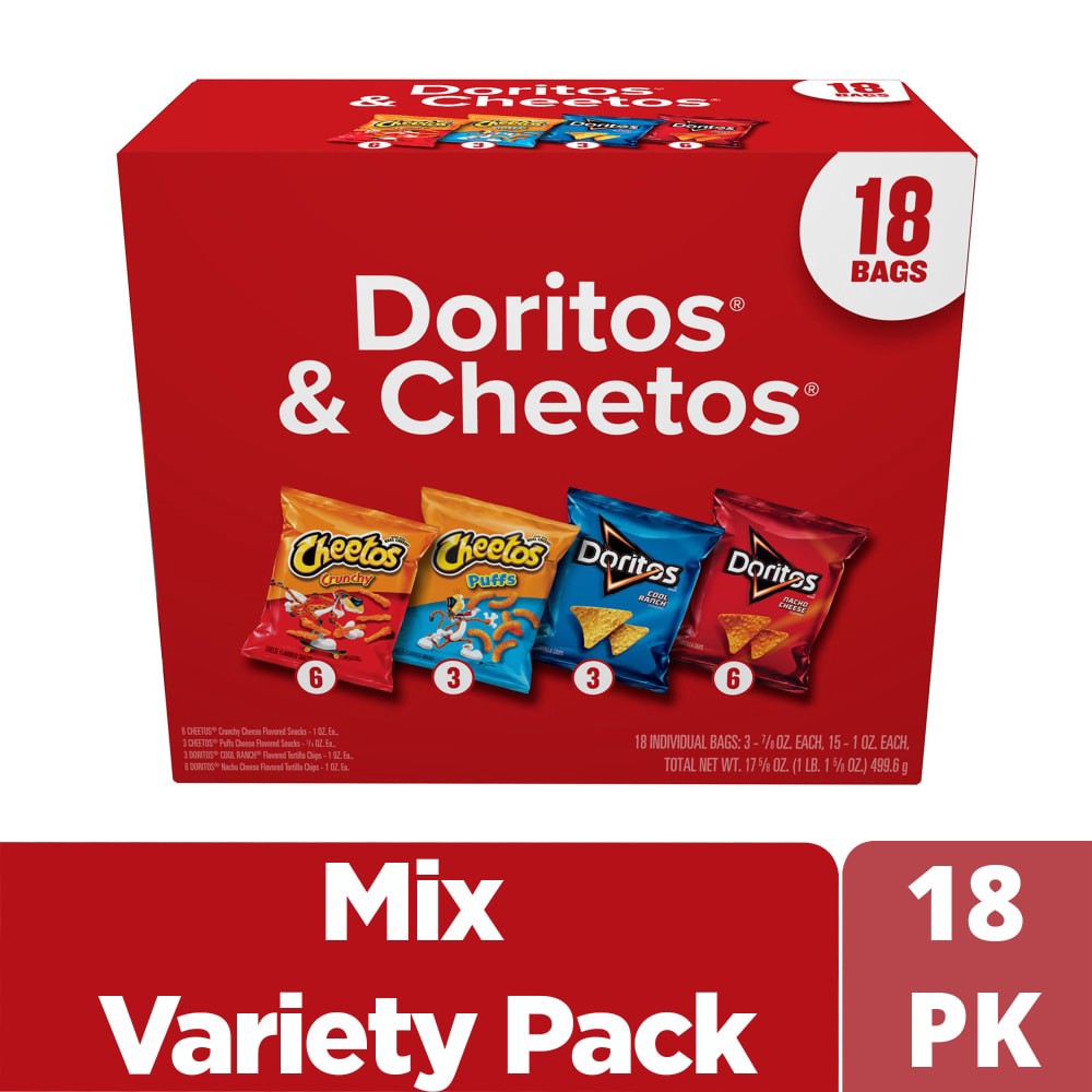 slide 1 of 1, Frito-Lay® Doritos & Cheetos Mix Variety Pack, 18 ct