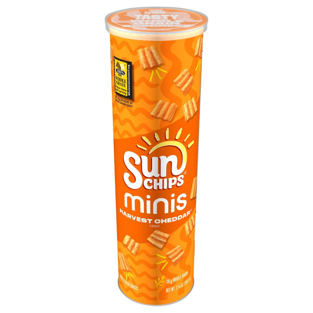 slide 2 of 4, SunChips Whole Grain Snacks, Harvest Cheddar Flavored, Minis - 3.75 oz, 3.75 oz