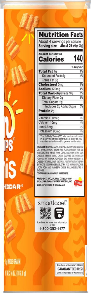 slide 4 of 4, SunChips Whole Grain Snacks, Harvest Cheddar Flavored, Minis - 3.75 oz, 3.75 oz