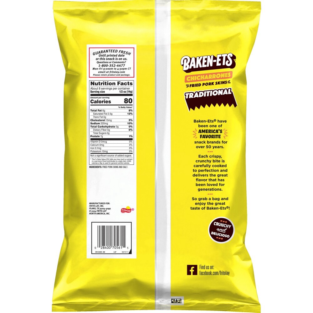 slide 2 of 2, BAKEN-ETS Fried Pork Skins, Traditional, 4 oz