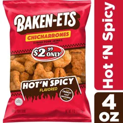 BAKEN-ETS Chicharrones, Hot 'N Spicy Flavored