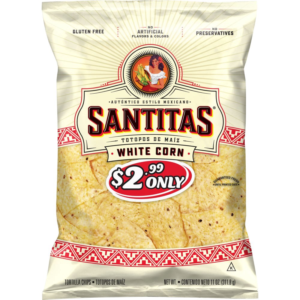 slide 4 of 4, Santitas Tortilla Chips White Corn 11 Oz, 11 oz