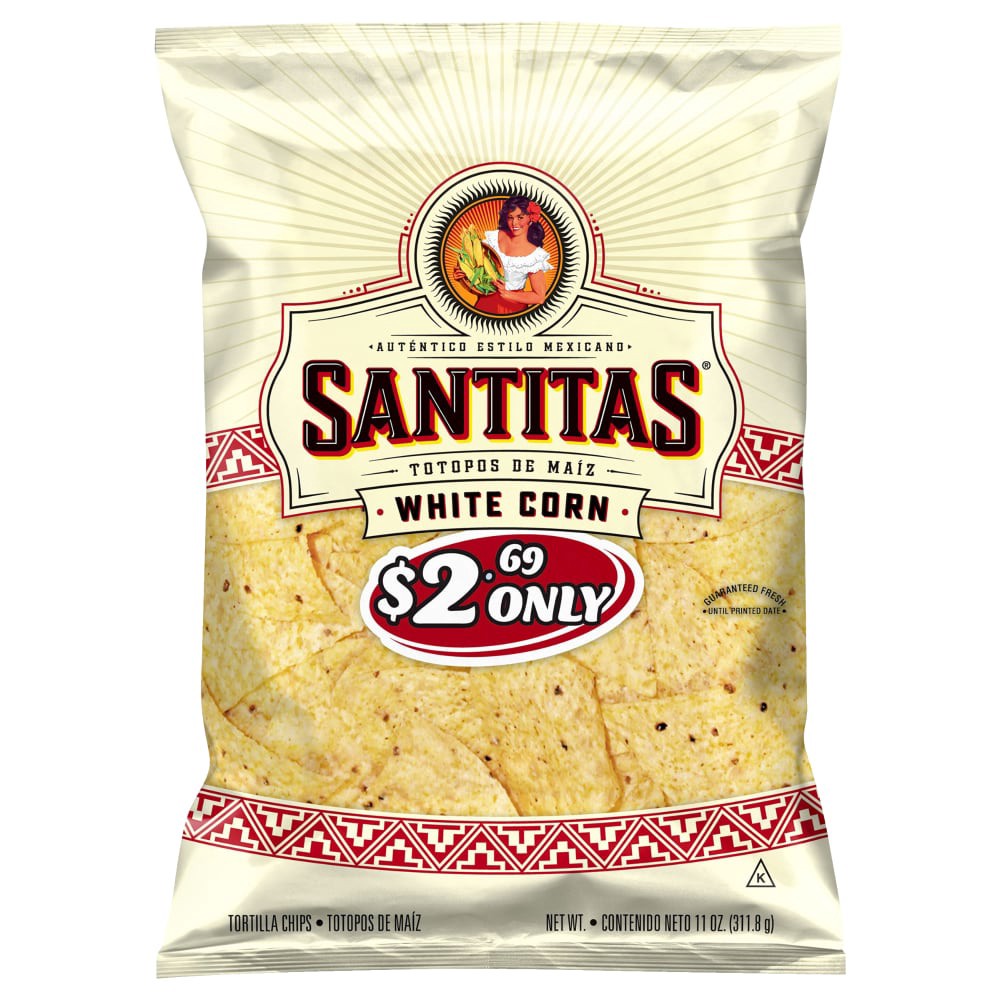 slide 2 of 2, Santitas Tortilla Chips White Corn 11 Oz, 11 oz