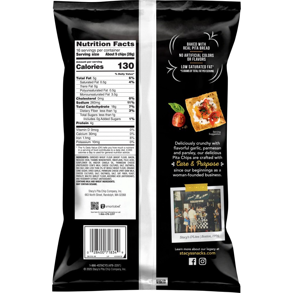 slide 4 of 6, Stacy's Pita Chips, Parmesan Garlic & Herb, Baked, Sharing Size, 16 oz