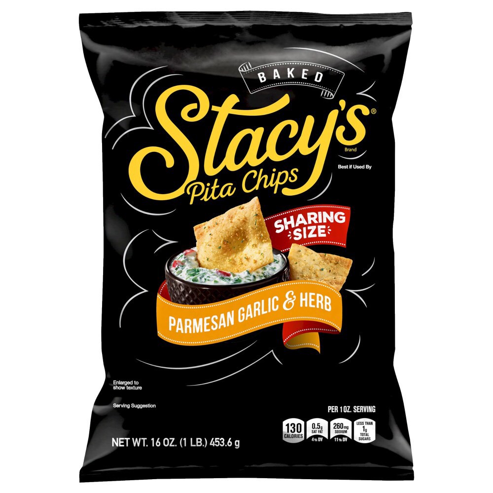 slide 6 of 6, Stacy's Pita Chips, Parmesan Garlic & Herb, Baked, Sharing Size, 16 oz