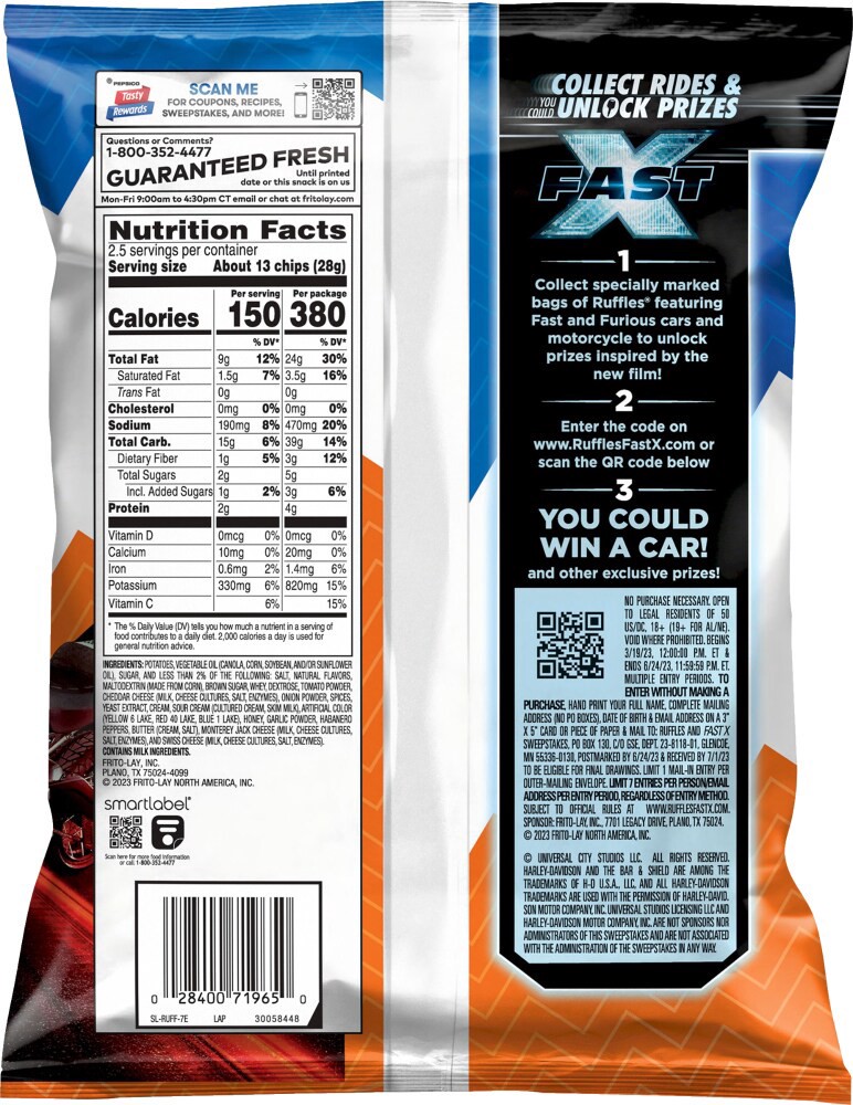 slide 2 of 2, Ruffles Potato Chips, 2.5 oz