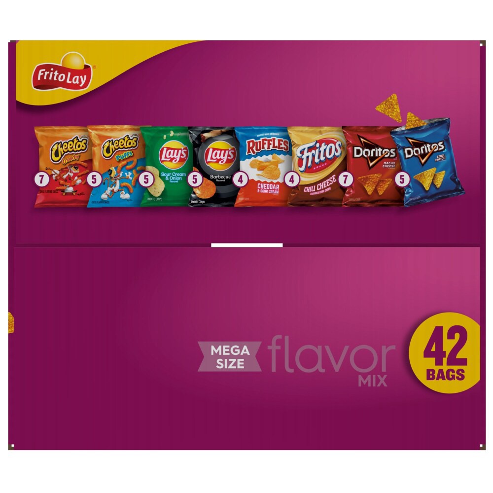 slide 4 of 6, Frito-Lay Snacks Flavor Mix Variety Packs 41 3/8 Oz, 42 Count, 42 ct