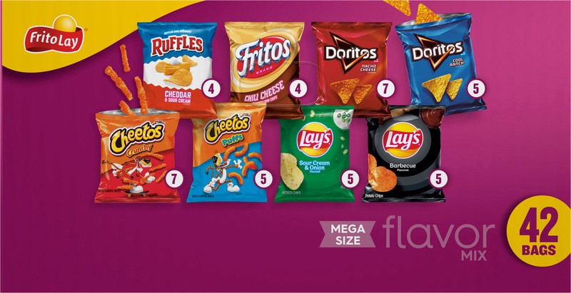 slide 5 of 5, Frito-Lay Snacks Flavor Mix Variety Packs 41 3/8 Oz, 42 Count, 42 ct