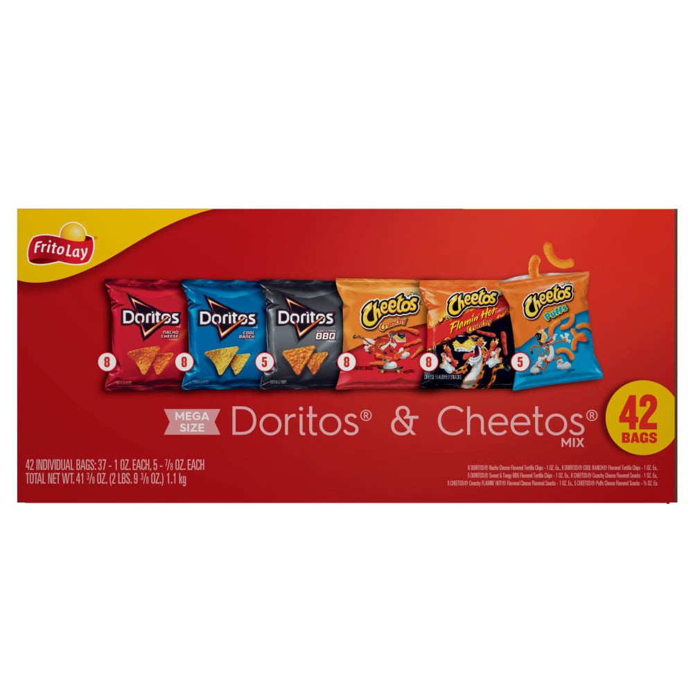 slide 2 of 5, Frito-Lay Snack Doritos & Cheetos Mix Variety 41 3/8 Oz, 42 Count, 42 ct