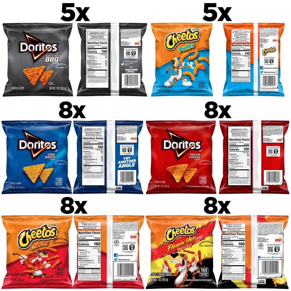 slide 5 of 6, Frito-Lay Snack Doritos & Cheetos Mix Variety 41 3/8 Oz, 42 Count, 42 ct