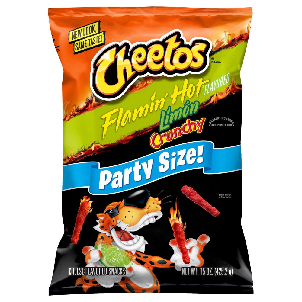 slide 2 of 2, Cheetos Flamin Hot Limon Cheese Flavored Snacks, 15 oz