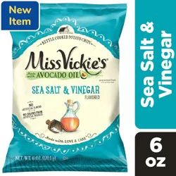 Miss Vickie's Kettle Cooked Potato Chips Sea Salt & Vinegar, 6 oz