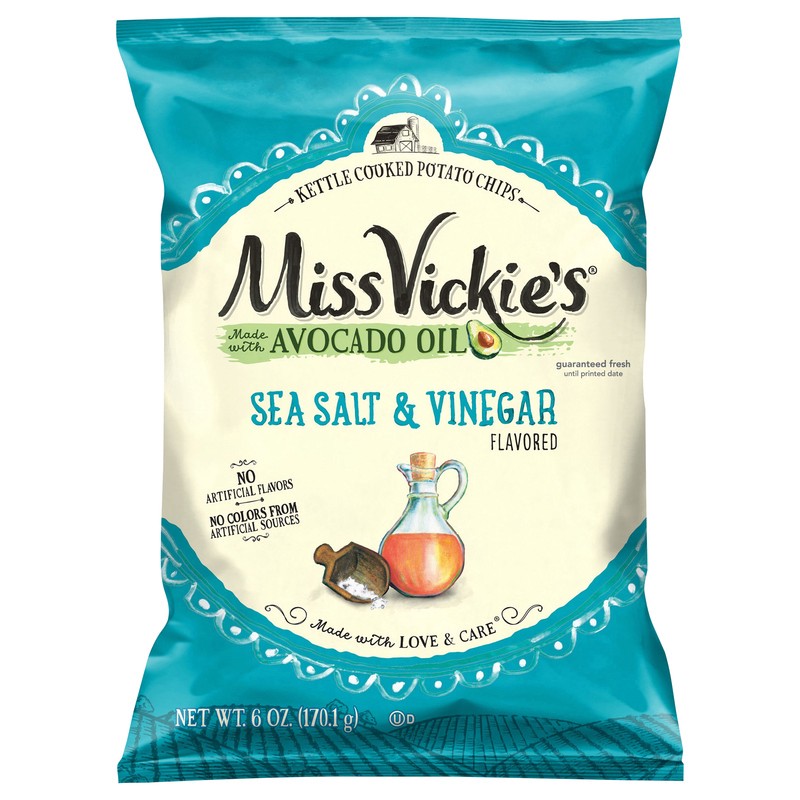 slide 1 of 3, Miss Vickie's Kettle Cooked Sea Salt & Vinegar Flavored Potato Chips, 6 oz