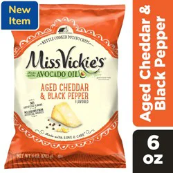 Miss Vickie's Potato Chips Aged Cheddar & Black Pepper, 6 oz