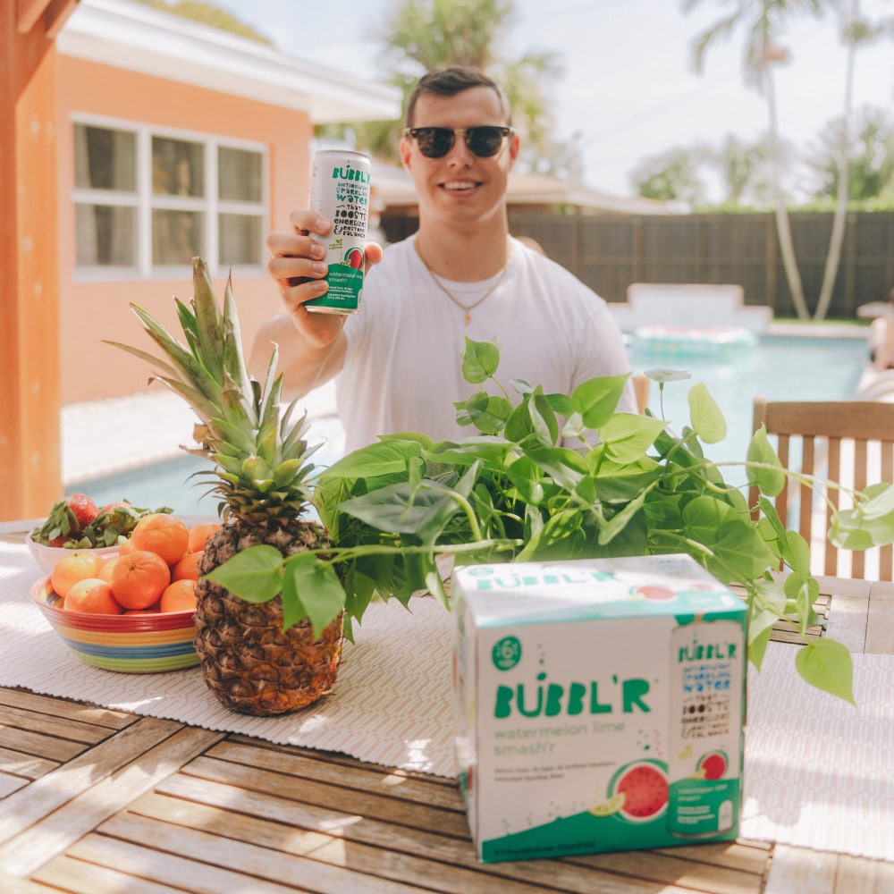 slide 2 of 5, BUBBL'R Antioxidant Watermelon Lime Smash'r Sparkling Water 6 - 12 fl oz Cans, 6 ct