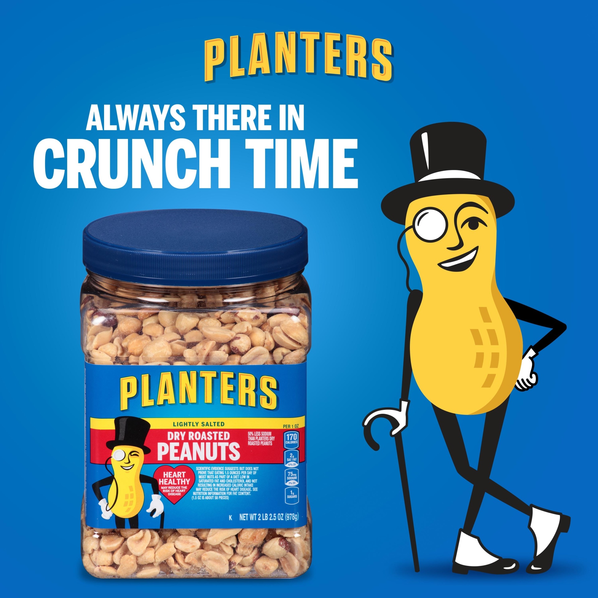 slide 6 of 13, Planters Lightly Salted Dry Roasted Peanuts 34.5 oz, 34.5 oz