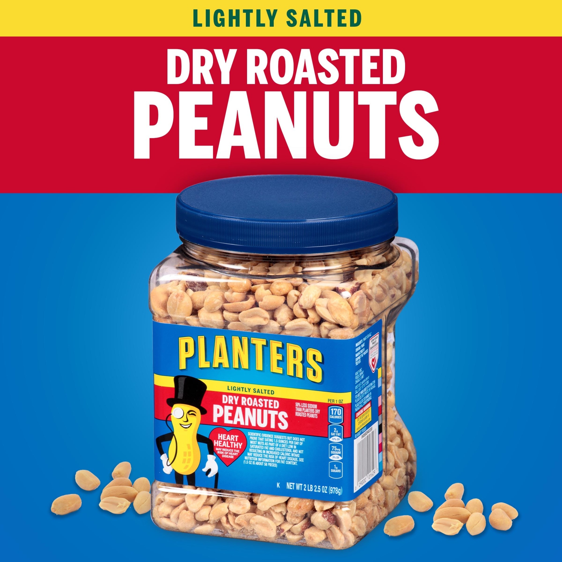 slide 2 of 13, Planters Lightly Salted Dry Roasted Peanuts 34.5 oz, 34.5 oz