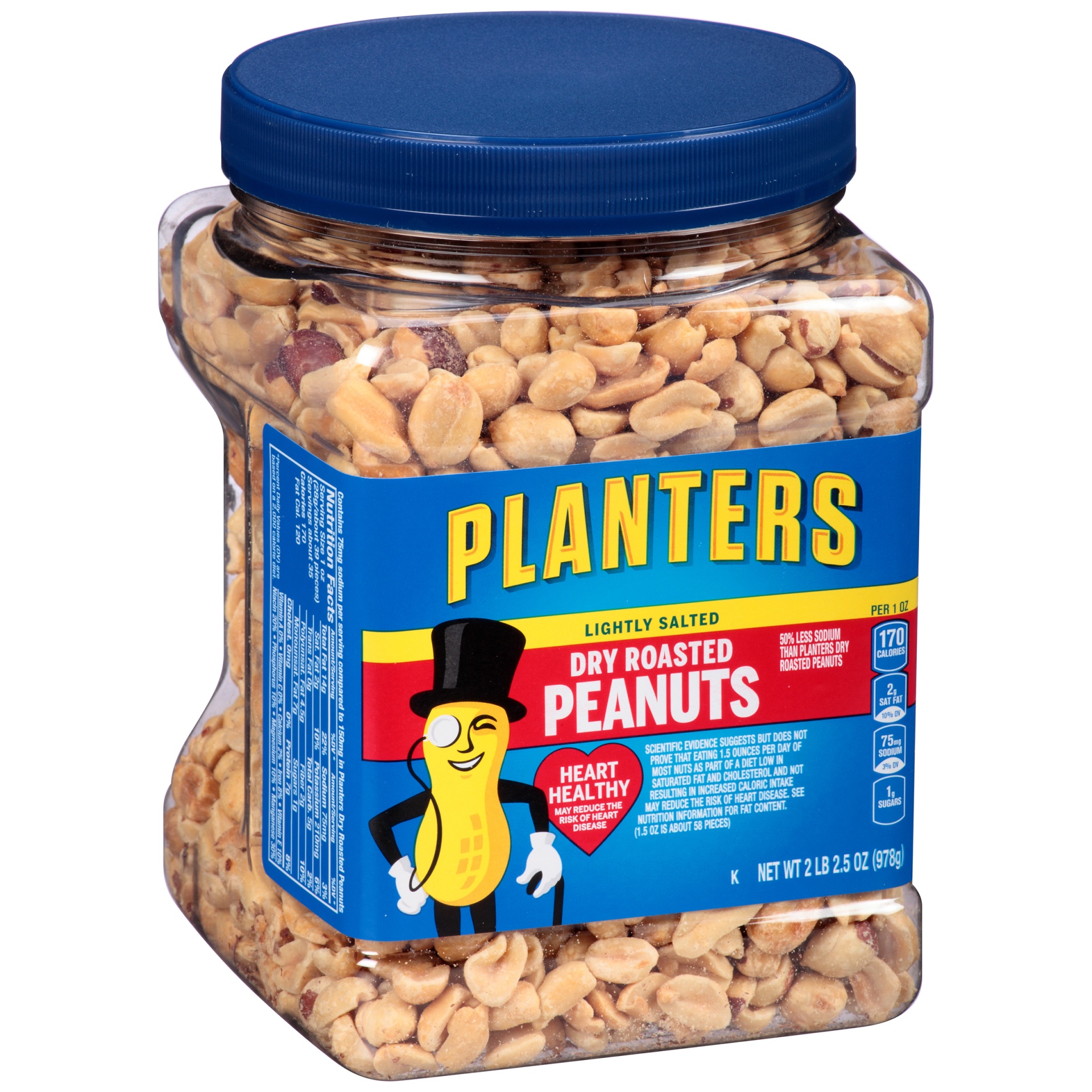 slide 10 of 13, Planters Lightly Salted Dry Roasted Peanuts 34.5 oz, 34.5 oz