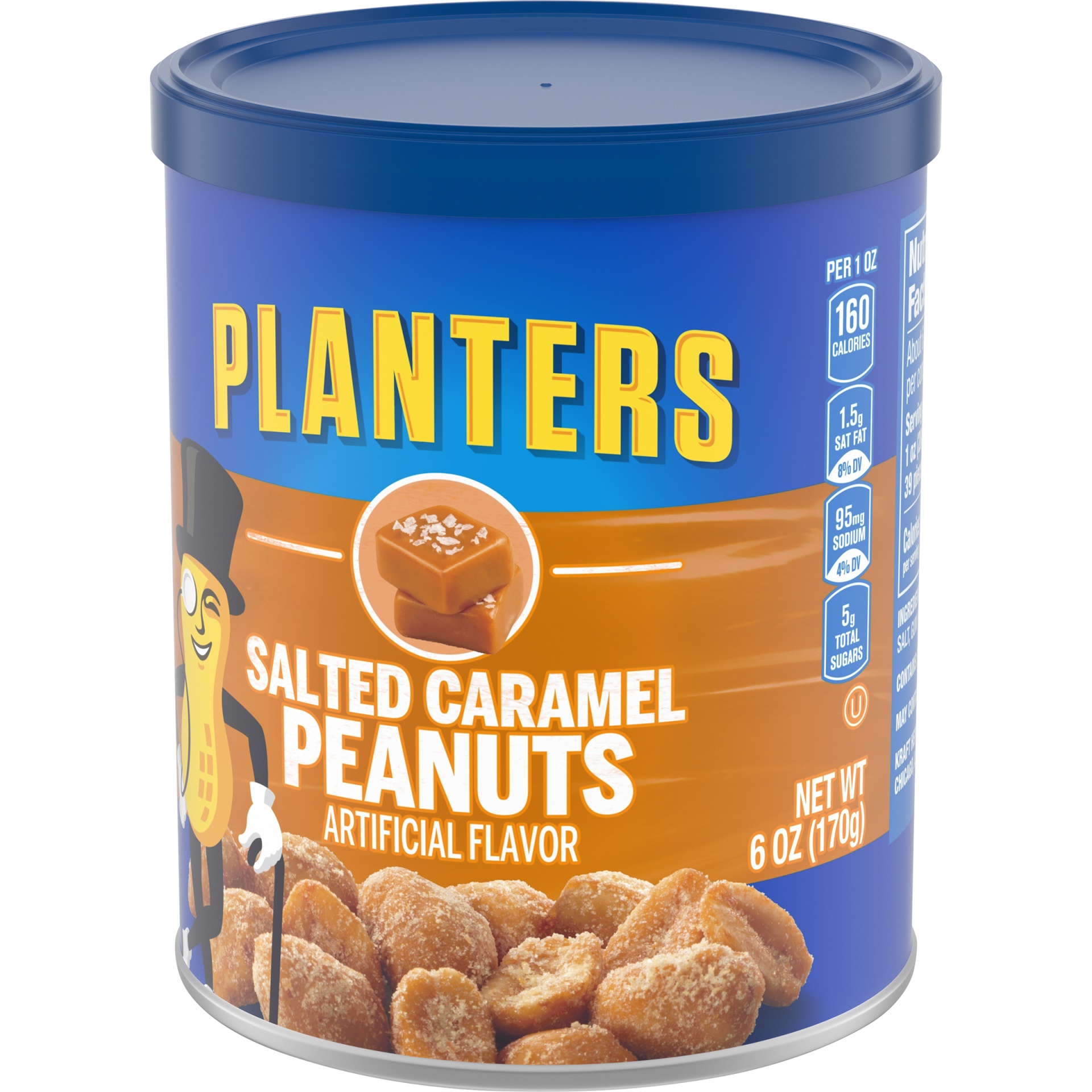 slide 5 of 7, Planters Salted Caramel Peanuts, 6 oz Canister, 6 oz