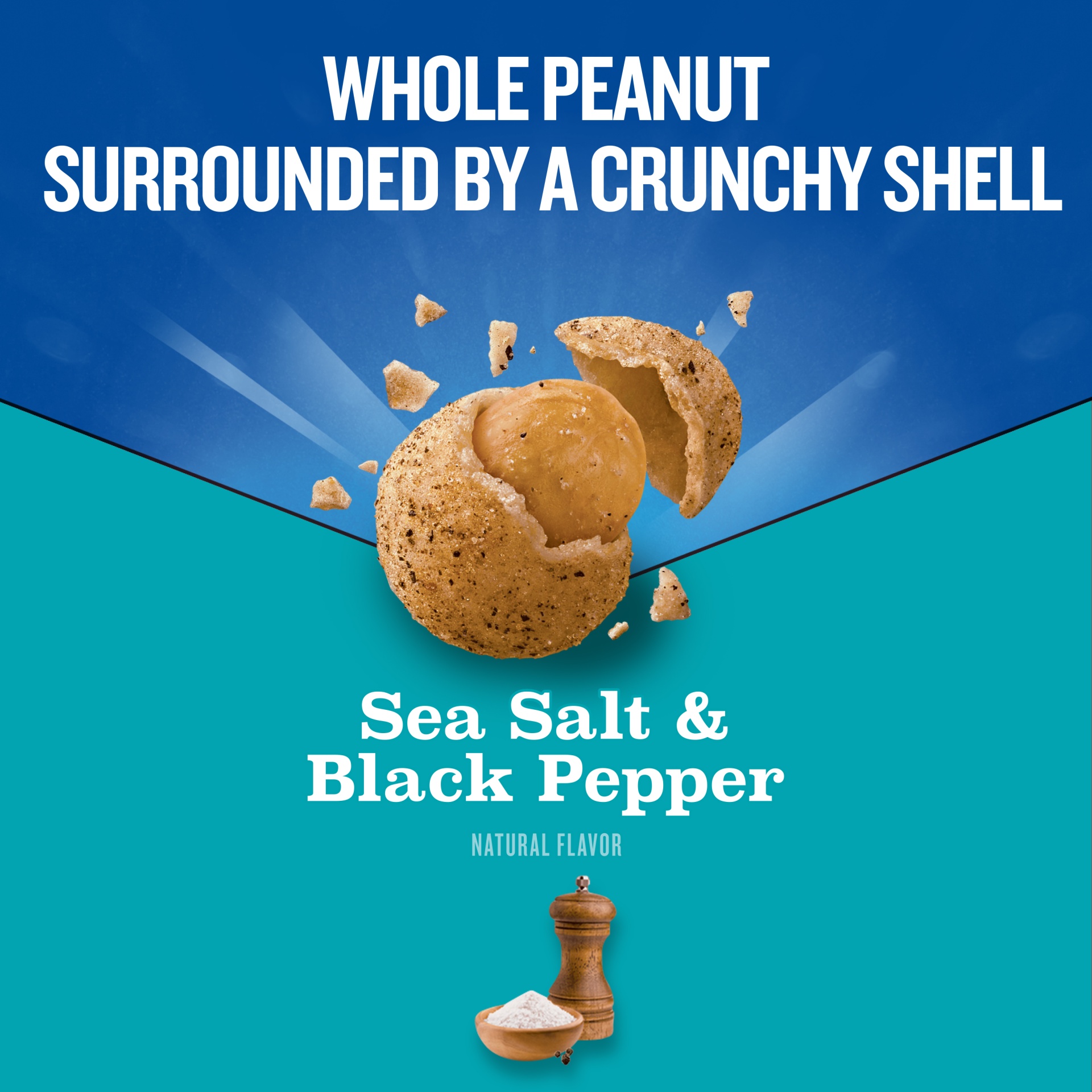 slide 9 of 10, Planters Crunchers Sea Salt & Black Pepper Crispy Coated Peanuts, 7 oz