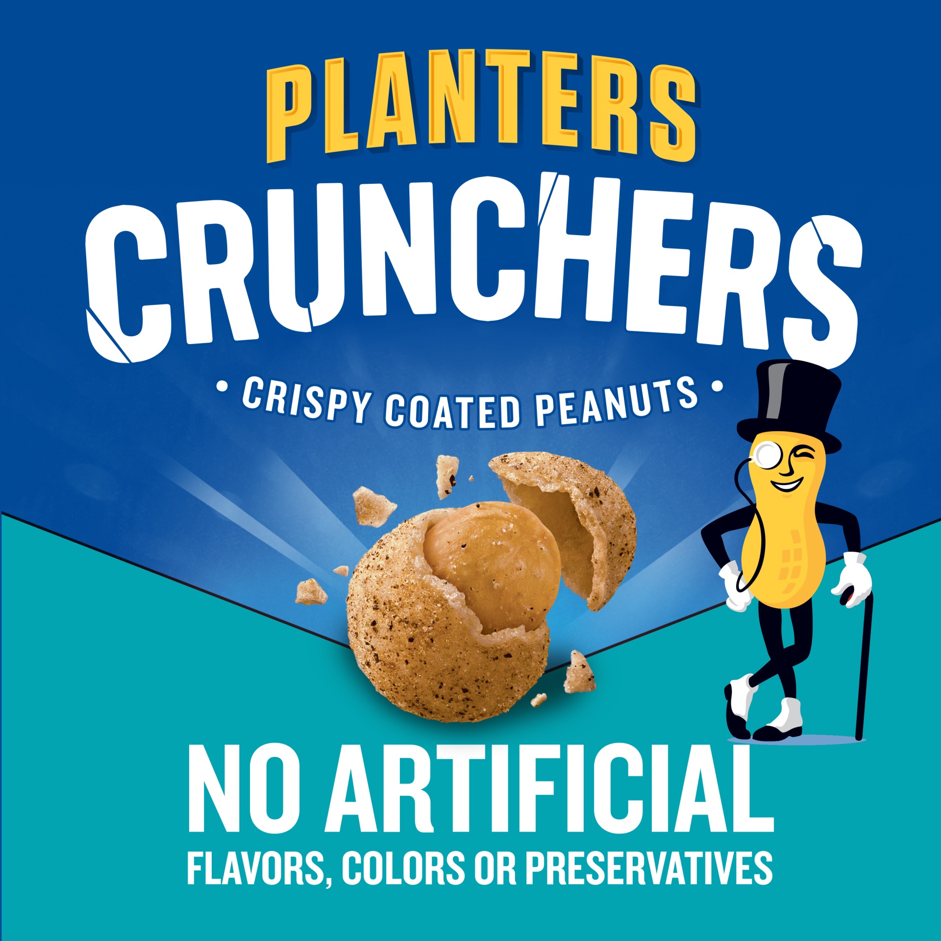 slide 2 of 10, Planters Crunchers Sea Salt & Black Pepper Crispy Coated Peanuts, 7 oz