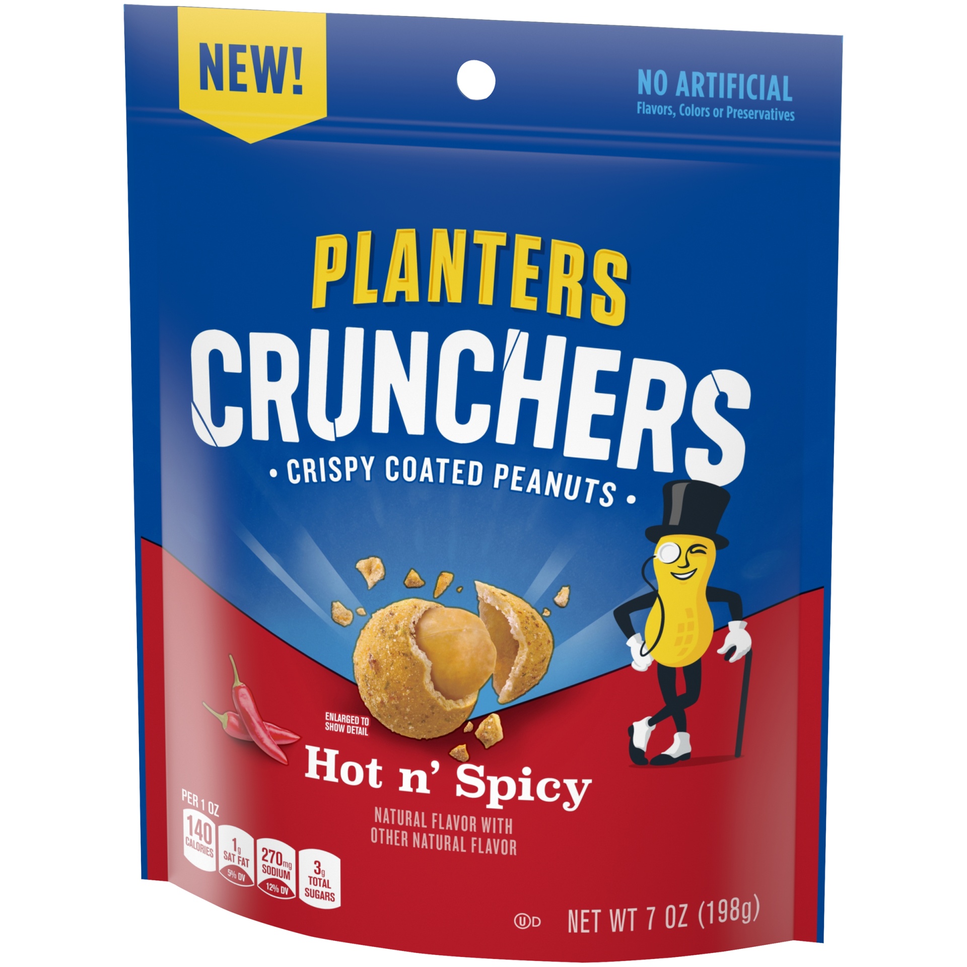 slide 5 of 10, Planters Crunchers Hot n' Spicy Crispy Coated Peanuts, 7 oz