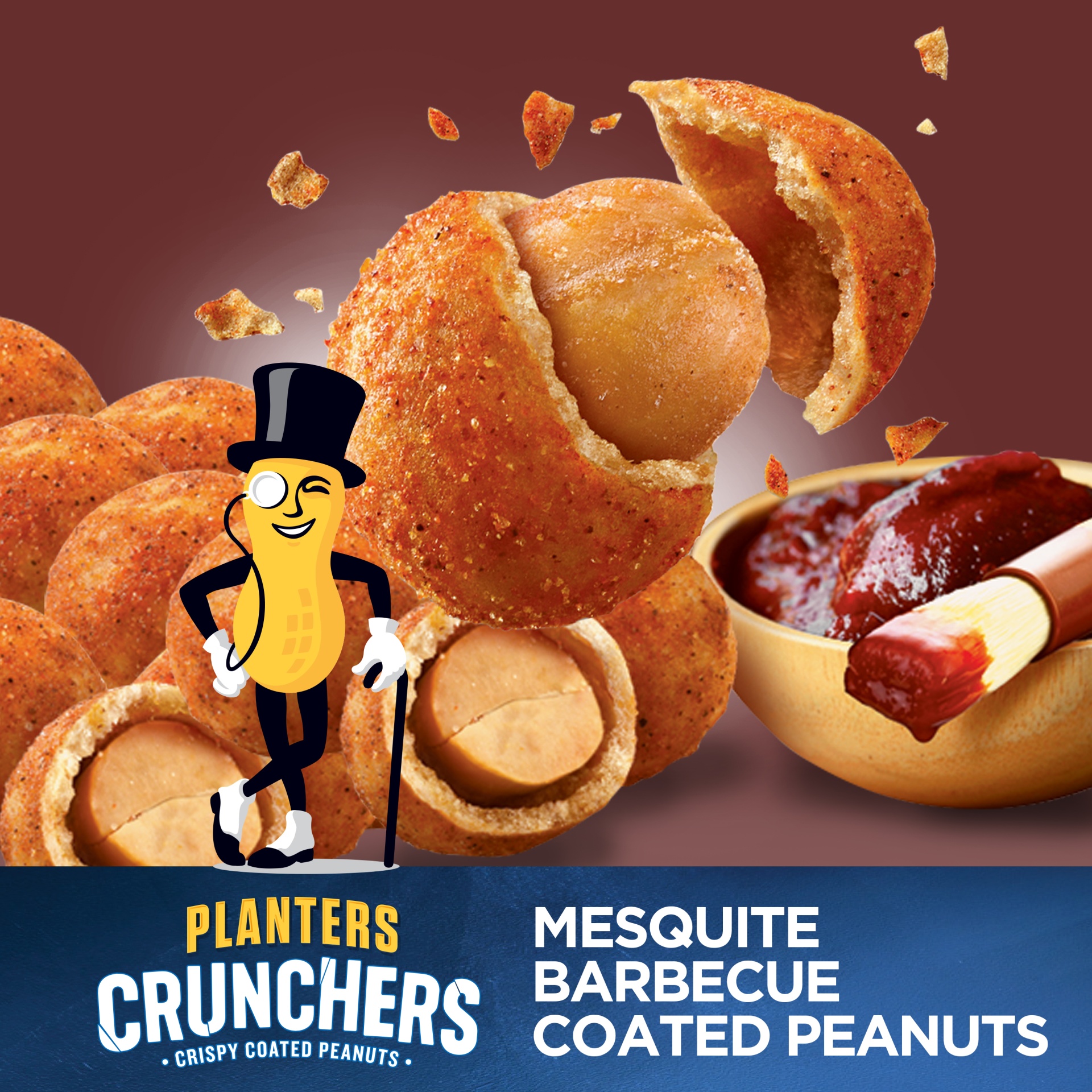 slide 9 of 10, Planters Crunchers Mesquite Barbecue Crispy Coated Peanuts, 7 oz