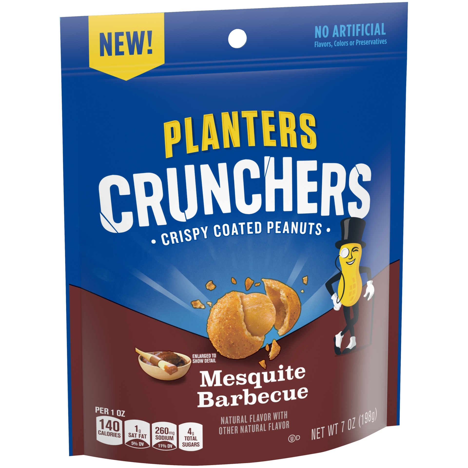 slide 6 of 10, Planters Crunchers Mesquite Barbecue Crispy Coated Peanuts, 7 oz