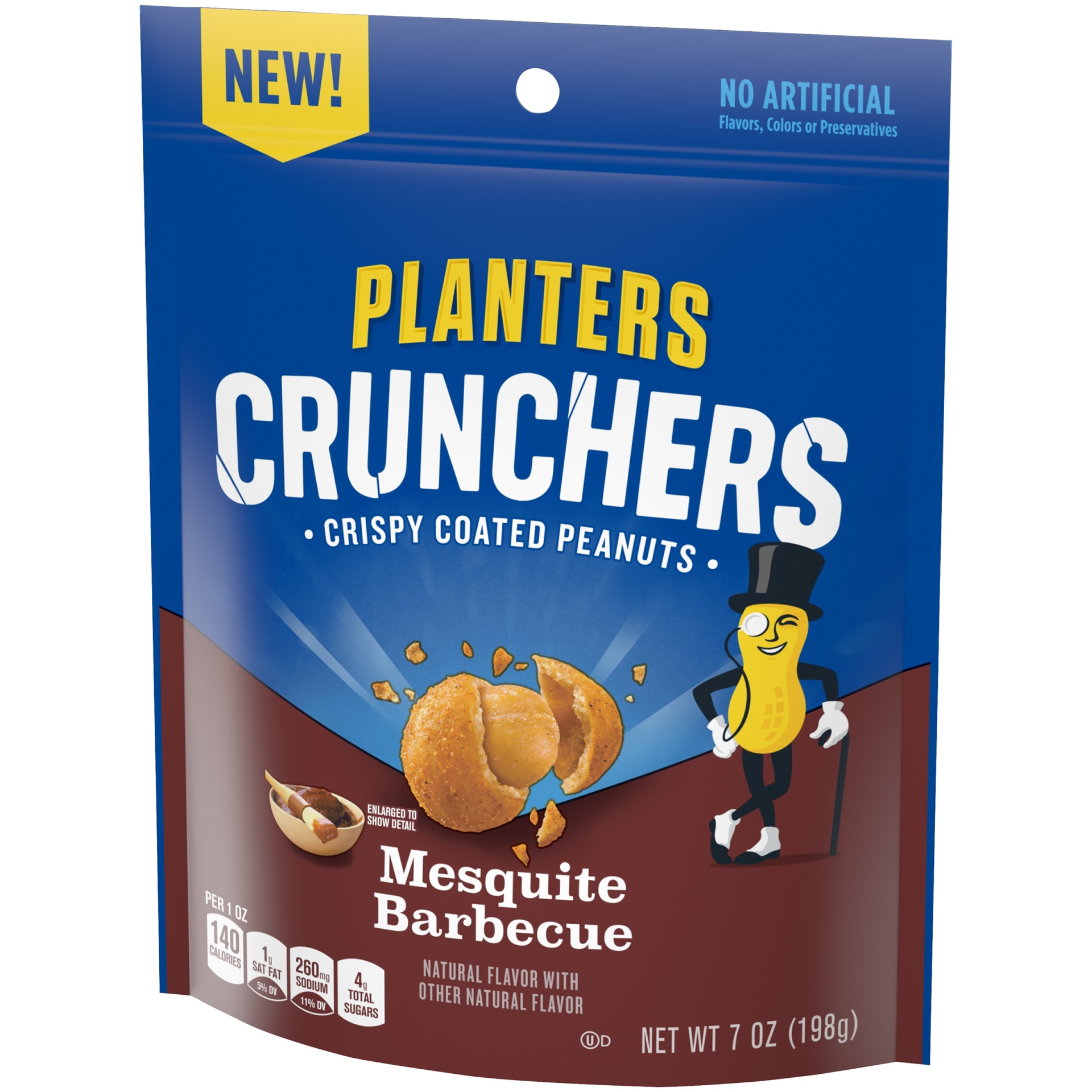 slide 10 of 10, Planters Crunchers Mesquite Barbecue Crispy Coated Peanuts, 7 oz