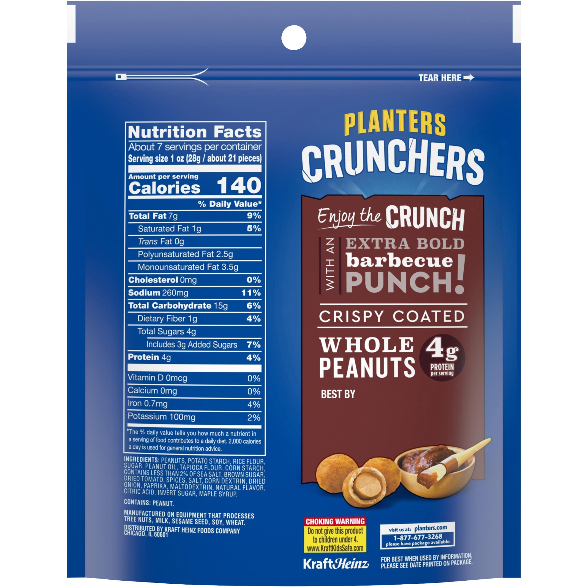 slide 4 of 10, Planters Crunchers Mesquite Barbecue Crispy Coated Peanuts, 7 oz