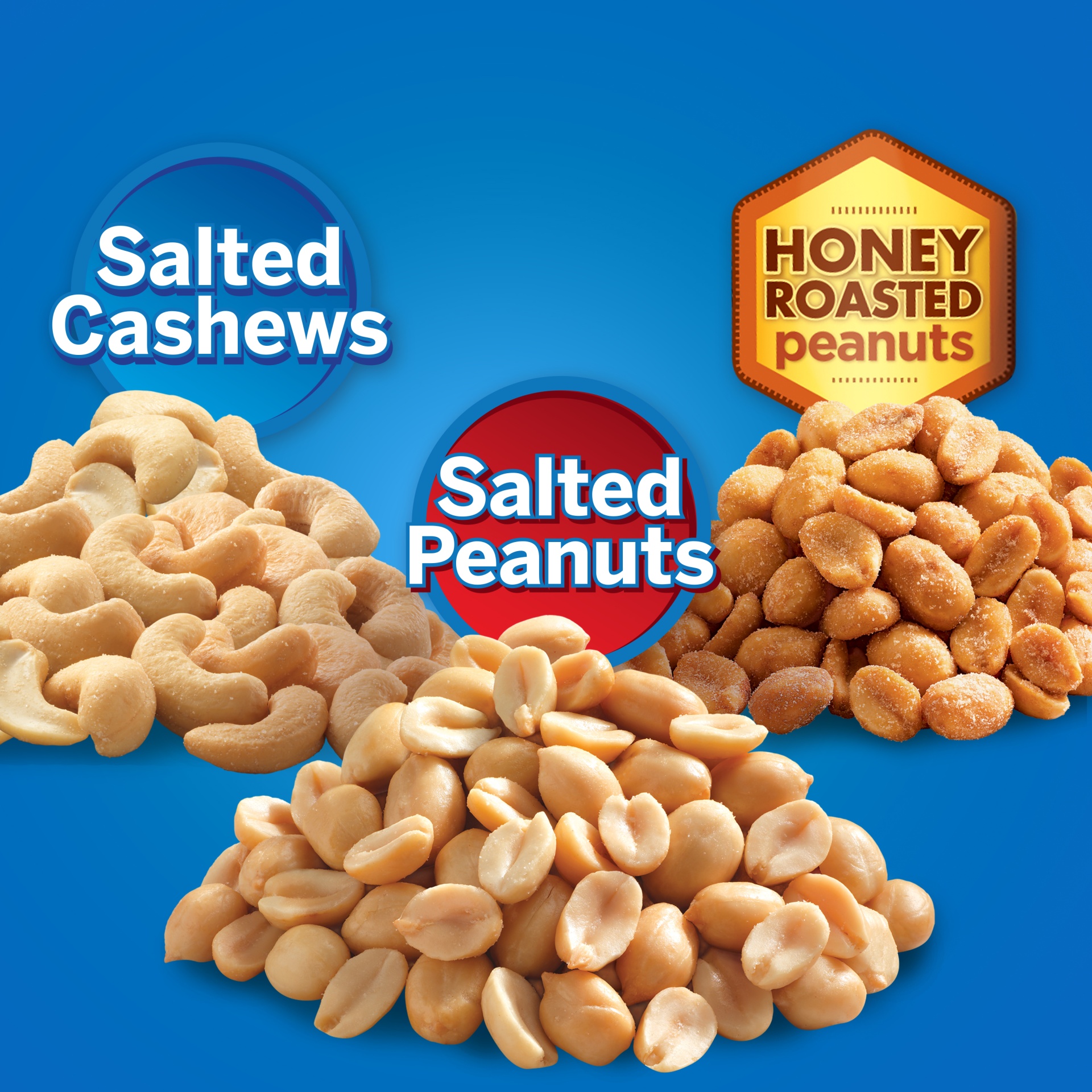 slide 9 of 15, Planters Salted Cashews, Salted Peanuts & Honey Roasted Peanuts Variety Pack Packs, 24 ct