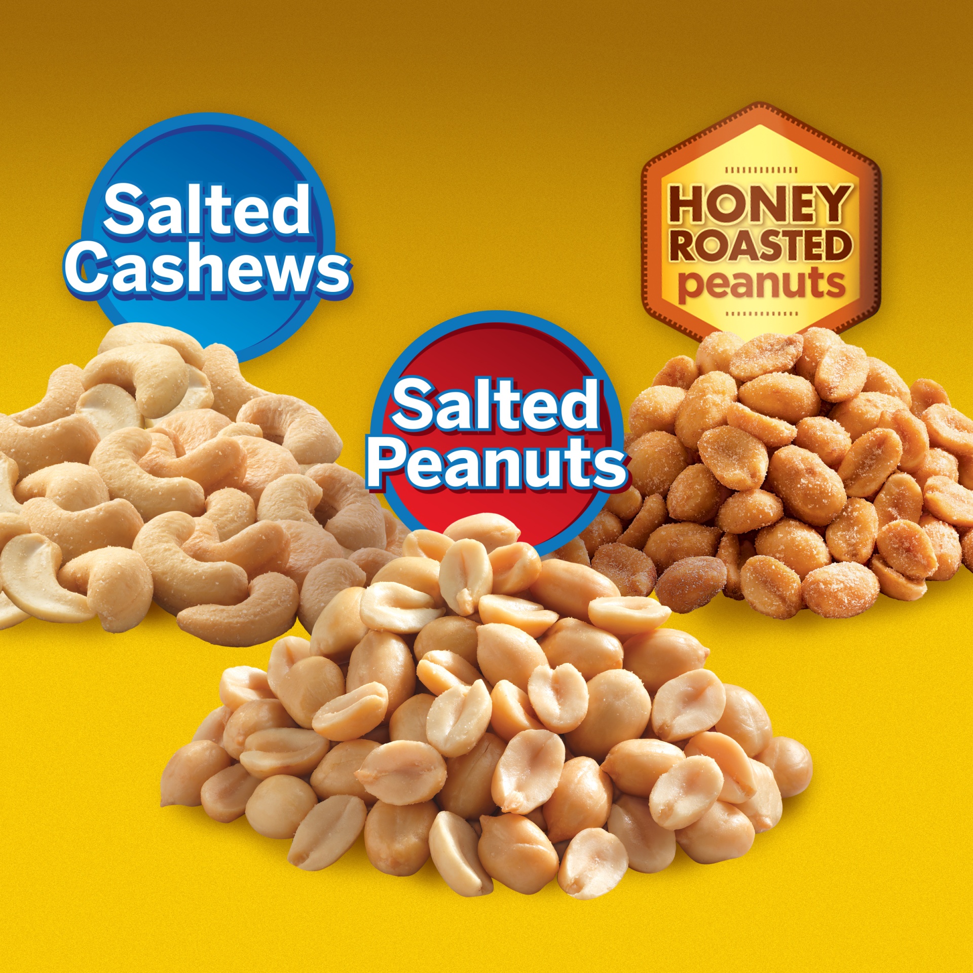 slide 10 of 15, Planters Salted Cashews, Salted Peanuts & Honey Roasted Peanuts Variety Pack Packs, 24 ct