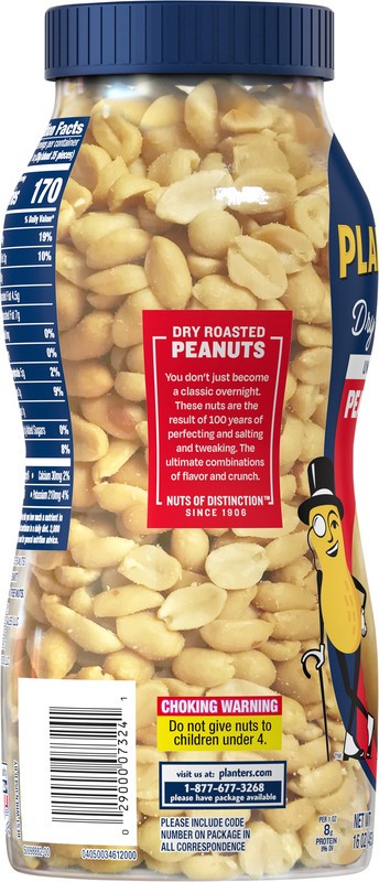 slide 4 of 5, Planters Dry Roasted Unsalted Peanuts 16 oz, 16 oz