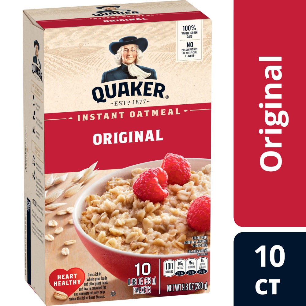 slide 5 of 6, Quaker Instant Oatmeal, Original, 10 ct