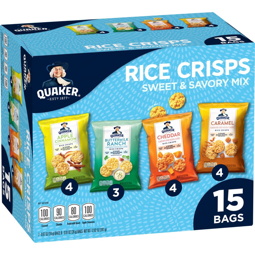 slide 2 of 5, Quaker Rice Crisps Sweet & Savory Mix Variety 12.02 Oz 15 Count, 15 ct
