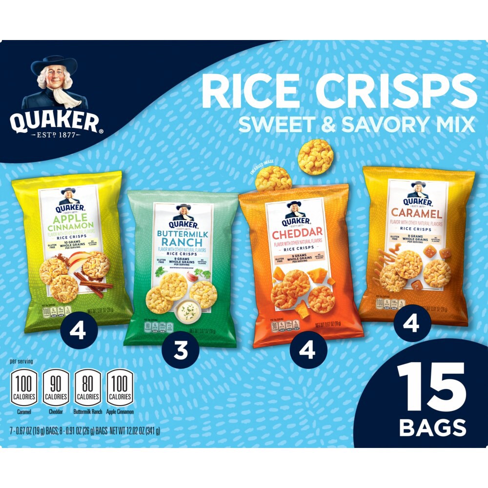 slide 4 of 5, Quaker Rice Crisps Sweet & Savory Mix Variety 12.02 Oz 15 Count, 15 ct