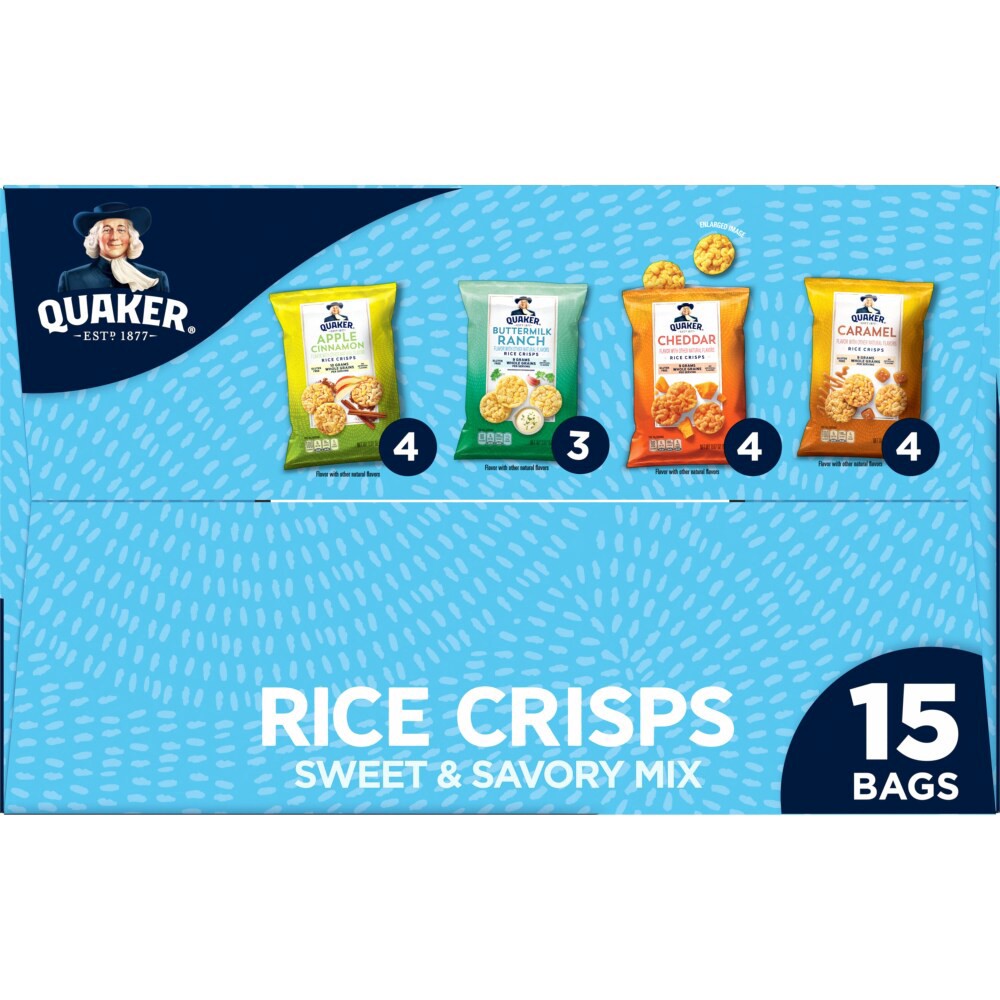 slide 2 of 5, Quaker Rice Crisps Sweet & Savory Mix Variety 12.02 Oz 15 Count, 15 ct