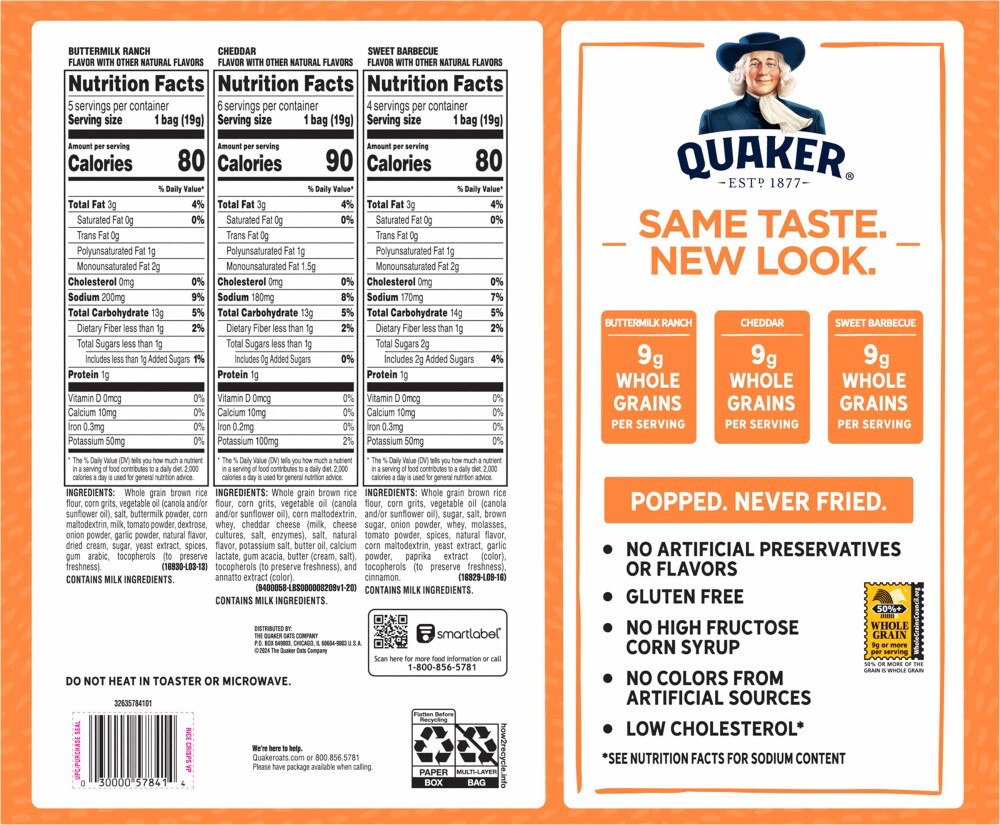slide 5 of 5, Quaker Rice Crisps Savory Mix Variety 10 Oz 15 Count, 15 ct