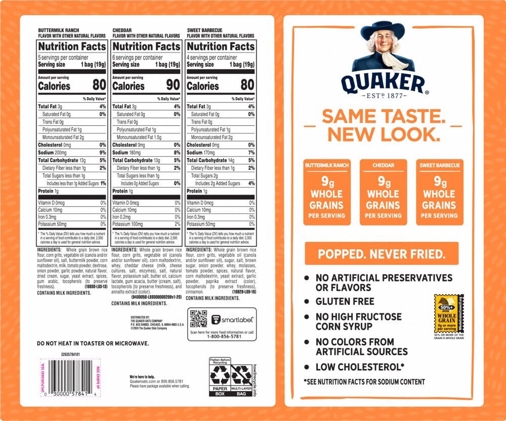 slide 2 of 5, Quaker Rice Crisps Savory Mix, Variety, 10 Oz, 15 Count, 15 ct