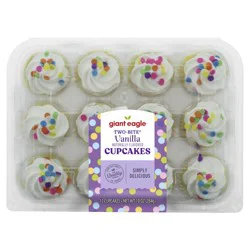 Giant Eagle Two-Bite Cupcakes, Vanilla