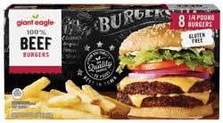 Giant Eagle 100% Beef Gluten Free Patties