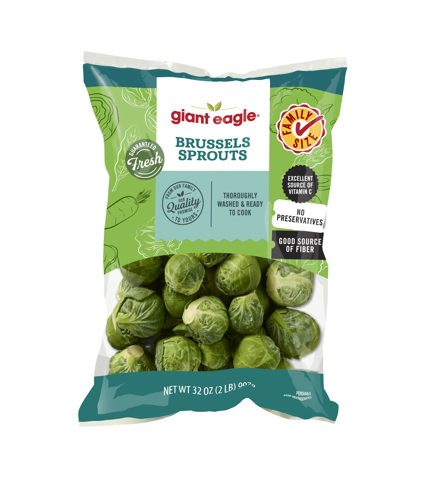slide 1 of 1, Giant Eagle Brussels Sprouts, 32oz, Family Size, 32 oz