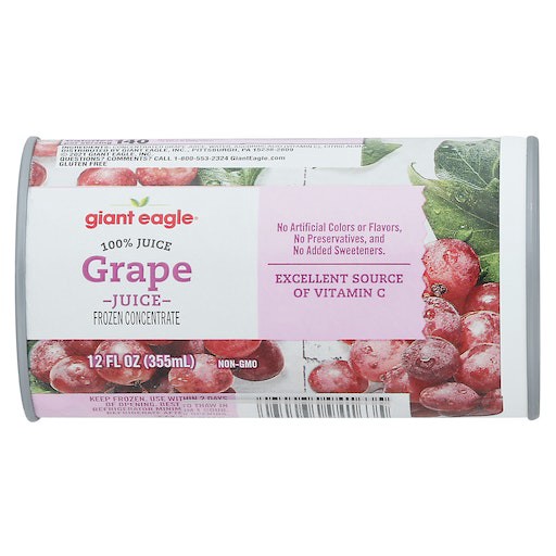 slide 1 of 1, Giant Eagle 100% Juice, Grape, 12 oz