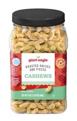 Giant Eagle Halves & Pieces Cashews, Roasted, Lightly Salted, 24oz, Family Size